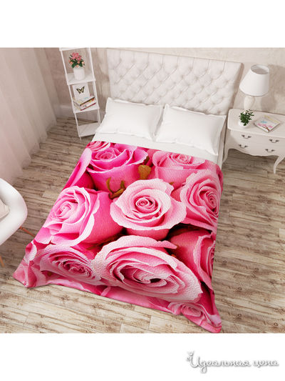 Покрывало стеганое "Розовые розы", Евро Сирень, цвет мультиколор