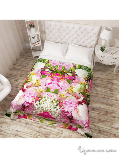 Покрывало стеганое "Наивный букет", Евро Сирень, цвет мультиколор