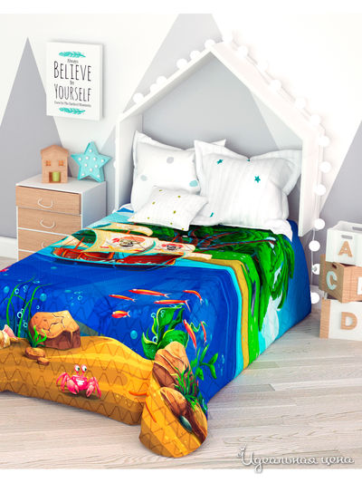 Покрывало стеганое "Пиратский патруль", 1,5-спальное Сирень, цвет мультиколор