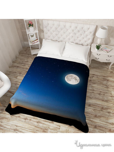 Покрывало стеганое "Луна над горами", Евро Сирень, цвет синий