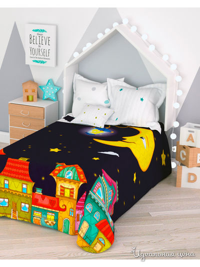 Покрывало стеганое "Сторож-месяц", 1,5-спальное Сирень, цвет мультиколор