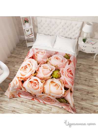 Покрывало стеганое "Молодые розы", Евро Сирень, цвет мультиколор
