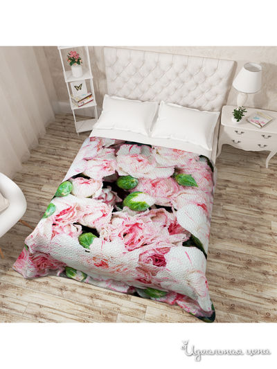 Покрывало стеганое "Молодые бархатцы", Евро Сирень, цвет мультиколор