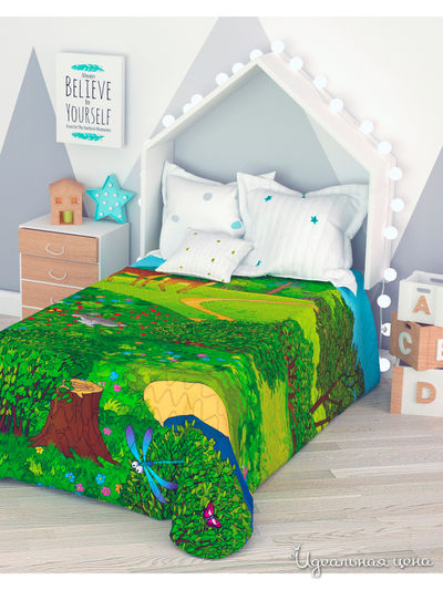 Покрывало стеганое "Живая природа", 1,5-спальное Сирень, цвет мультиколор