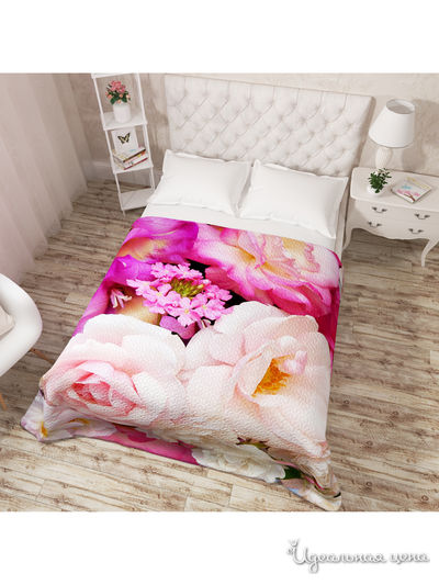 Покрывало стеганое "Букет богини любви", Евро Сирень, цвет мультиколор