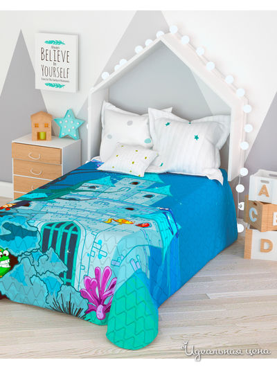 Покрывало стеганое "Морские сокровища", 1,5-спальное Сирень, цвет мультиколор