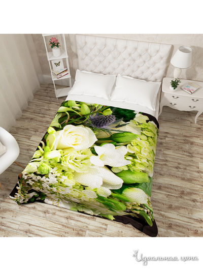 Покрывало стеганое "Белый букет", Евро Сирень, цвет мультиколор