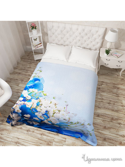 Покрывало стеганое "Голубой букет", Евро Сирень, цвет мультиколор