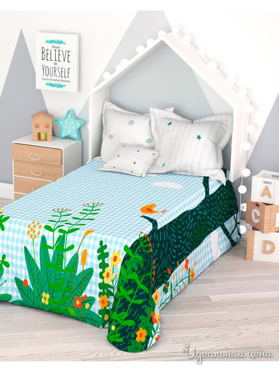 Покрывало стеганое "Соловушка в лесу", 1,5-спальное Сирень, цвет мультиколор