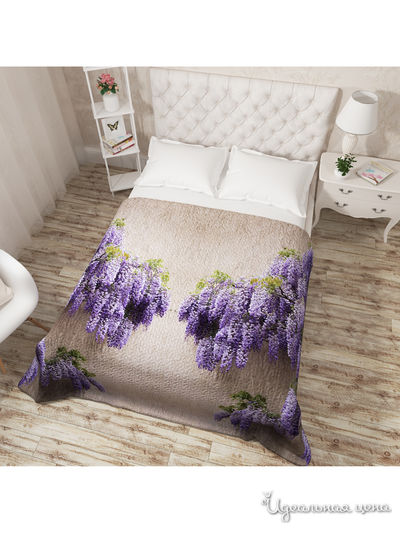 Покрывало стеганое "Дикая глициния", Евро Сирень, цвет мультиколор