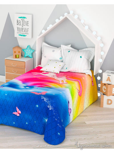 Покрывало стеганое "Волшебная радуга", 1,5- спальное Сирень, цвет мультиколор