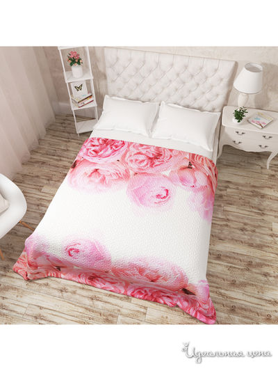 Покрывало стеганое "Волшебный пион", Евро Сирень, цвет мультиколор