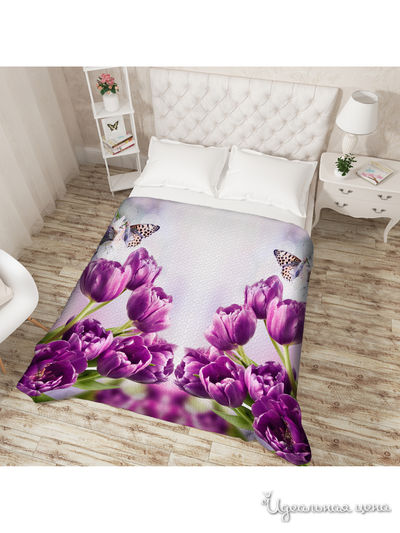 Покрывало "Тюльпаны", Евро Сирень, цвет мультиколор