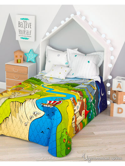 Покрывало стеганое "Сказочная страна", 1,5-спальное Сирень, цвет мультиколор