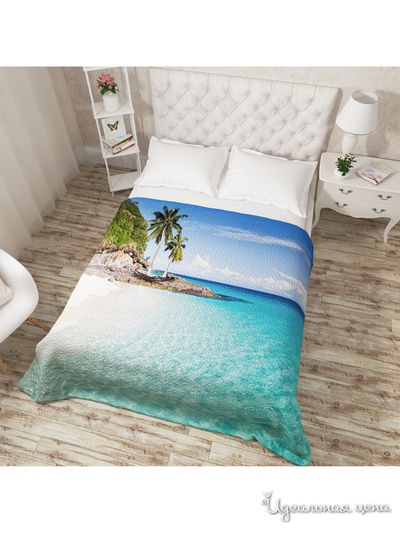 Покрывало стеганое "Остров мечты", Евро Сирень, цвет мультиколор