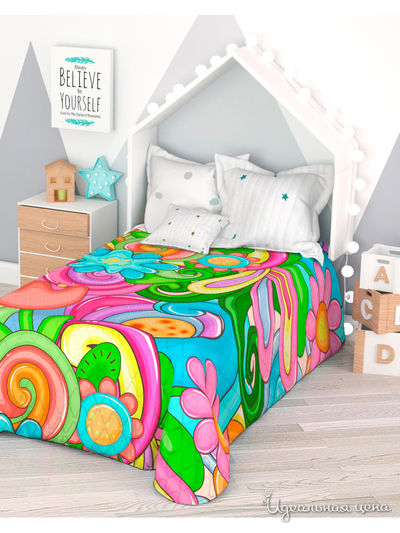 Покрывало стеганое "Цветная карамель", 1,5-спальное Сирень, цвет мультиколор