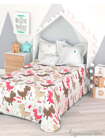 Покрывало стеганое "Дино-Дино", 1,5-спальное Сирень, цвет мультиколор