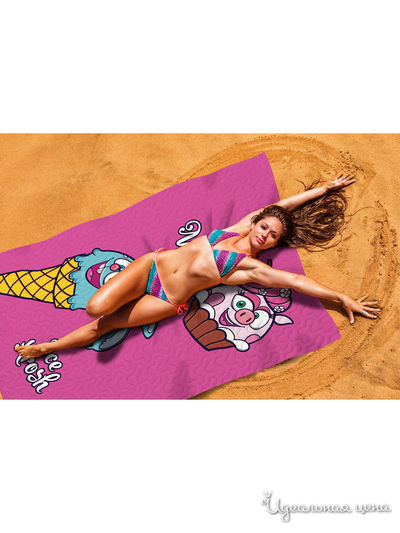 Пляжное покрывало, 145*200 см Сирень, цвет розовый