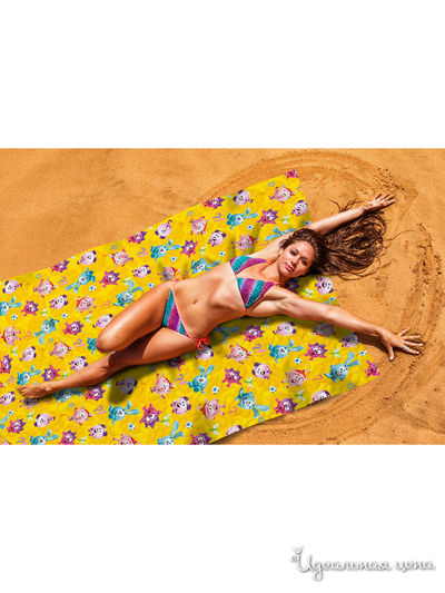 Пляжное покрывало, 145*200 см Сирень, цвет желтый