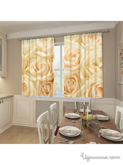 Фотошторы "Нежность", 145*160 см, 2 шт Сирень, цвет бежевый