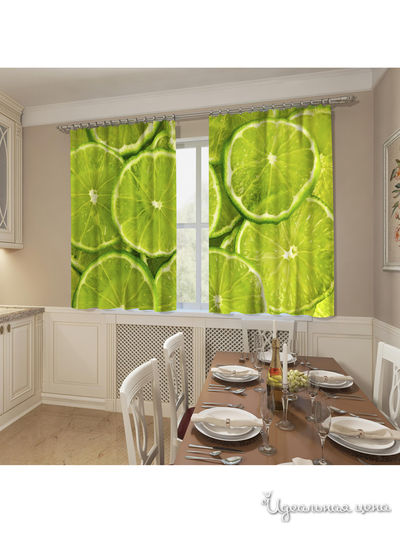 Фотошторы "Лайм", 145*160 см, 2 шт Сирень, цвет зеленый