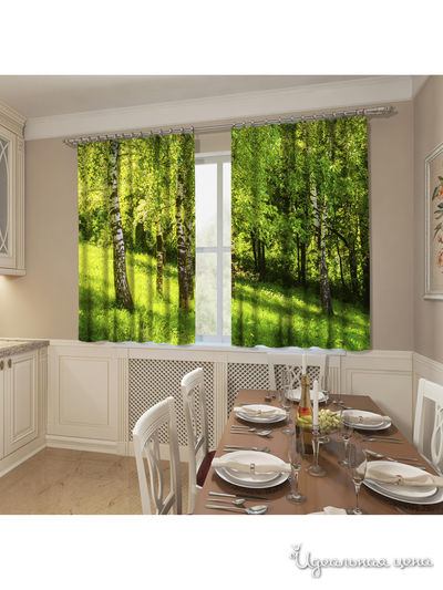 Фотошторы "Сочные краски леса", 145*160 см, 2 шт Сирень, цвет зеленый