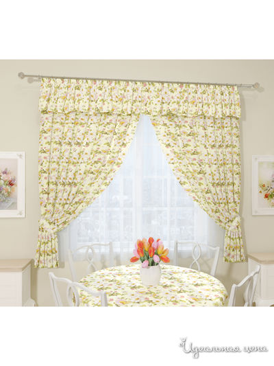 Фотошторы "Цветущий шиповник", 145*180 см, 2 шт Сирень, цвет желтый