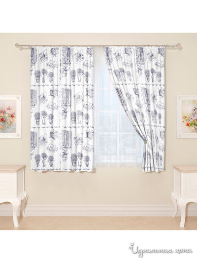 Фотошторы "Прованский уют", 145*160 см, 2 шт Сирень, цвет фиолетовый