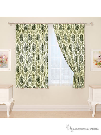 Фотошторы "Борнеско", 145*160 см, 2 шт Сирень, цвет зеленый