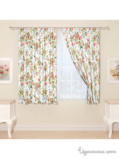 Фотошторы "Узор из роз", 145*160 см, 2 шт Сирень, цвет мультиколор