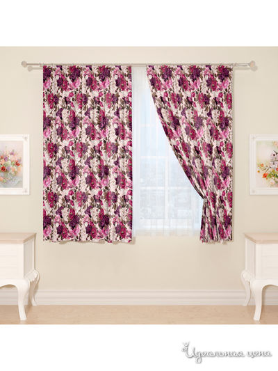 Фотошторы "Цветочный бархат", 145*160 см, 2 шт Сирень, цвет мультиколор