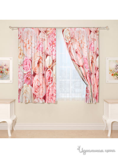 Фотошторы "Нежный фон", 145*160 см, 2 шт Сирень, цвет мультиколор