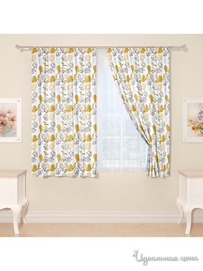 Фотошторы "Чашка чая", 145*160 см, 2 шт Сирень, цвет мультиколор