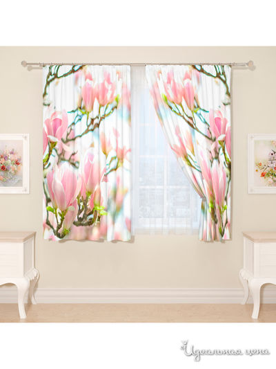 Фотошторы "Солнечная магнолия", 145*160 см, 2 шт Сирень, цвет мультиколор