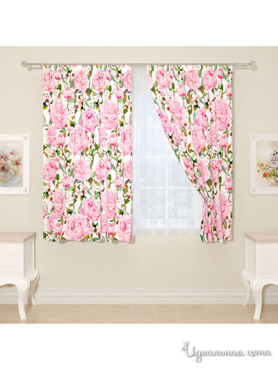 Фотошторы "Лёгкость пиона", 145*160 см, 2 шт Сирень, цвет розовый