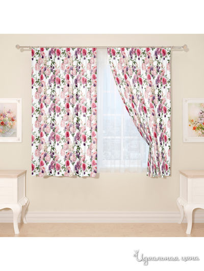 Фотошторы "Юдиана", 145*160 см, 2 шт Сирень, цвет розовый