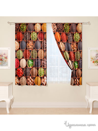 Фотошторы "Специи", 145*160 см, 2 шт Сирень, цвет мультиколор