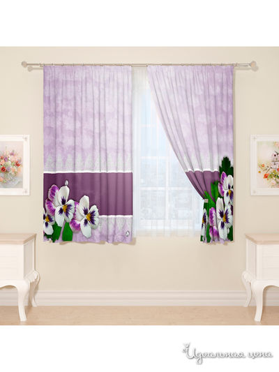 Фотошторы "Ностальжи", 145*160 см, 2 шт Сирень, цвет мультиколор