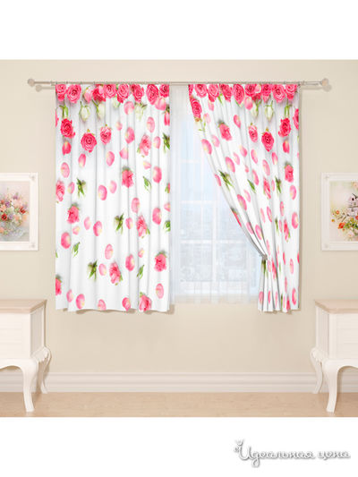 Фотошторы "Бутоны и лепестки", 145*160 см, 2 шт Сирень, цвет мультиколор