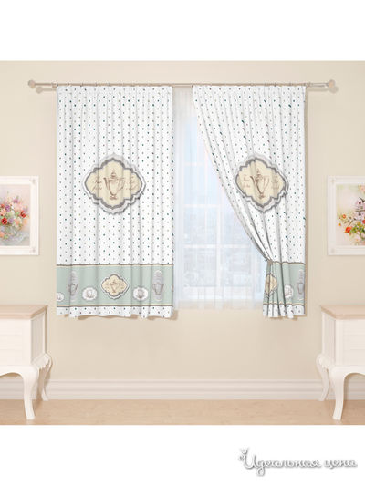 Фотошторы "Чаепитие", 145*160 см, 2 шт Сирень, цвет мультиколор