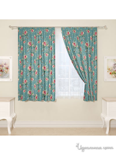 Фотошторы "Розы и пчёлки", 145*160 см, 2 шт Сирень, цвет мультиколор