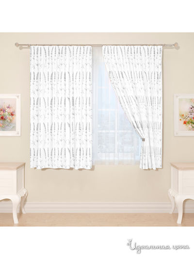 Фотошторы "Лавандовый принт", 145*160 см, 2 шт Сирень, цвет белый