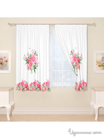 Фотошторы "Летний букет", 145*160 см, 2 шт Сирень, цвет розовый