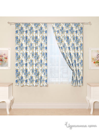 Фотошторы "Виделия", 145*160 см, 2 шт Сирень, цвет голубой