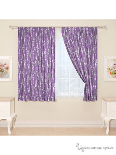 Фотошторы "Белая лаванда", 145*160 см, 2 шт Сирень, цвет мультиколор