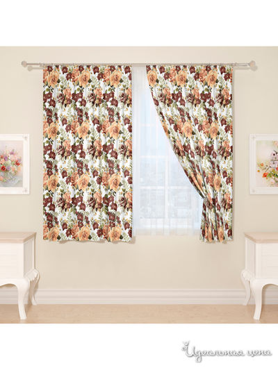 Фотошторы "Охра", 145*160 см, 2 шт Сирень, цвет мультиколор