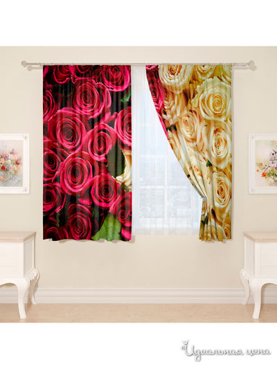 Фотошторы "Контраст оттенков", 145*160 см, 2 шт Сирень, цвет мультиколор