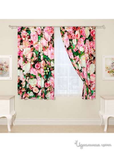 Фотошторы "Букетное ассорти", 145*160 см, 2 шт Сирень, цвет мультиколор