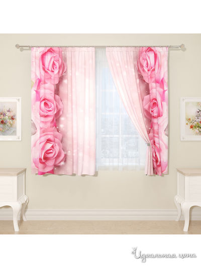 Фотошторы "Розовые мечты", 145*160 см, 2 шт Сирень, цвет мультиколор