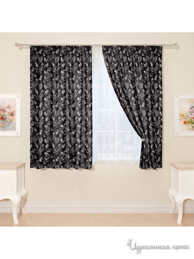 Фотошторы "Черный кофе", 145*160 см, 2 шт Сирень, цвет мультиколор